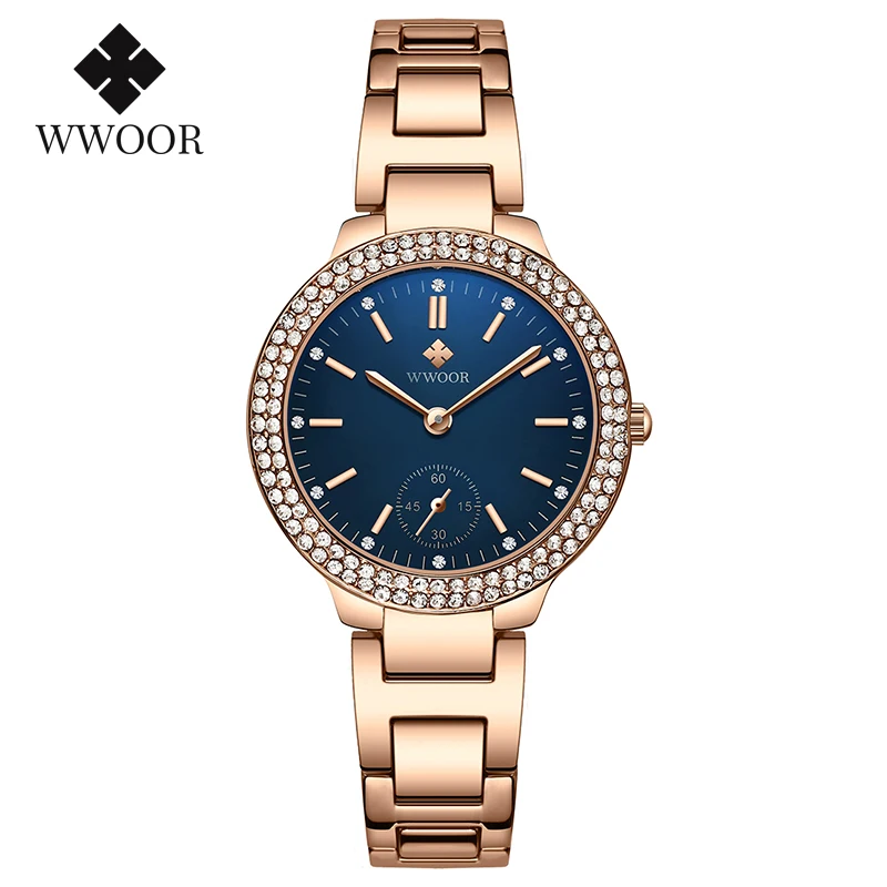 Top Trends: WWOOR Women Watches Top Brand Luxury Stainless Steel Rose Gold Stylish Quartz Ladies Watches Diamond Wrist Watch Gifts For Women Shoppable Styles