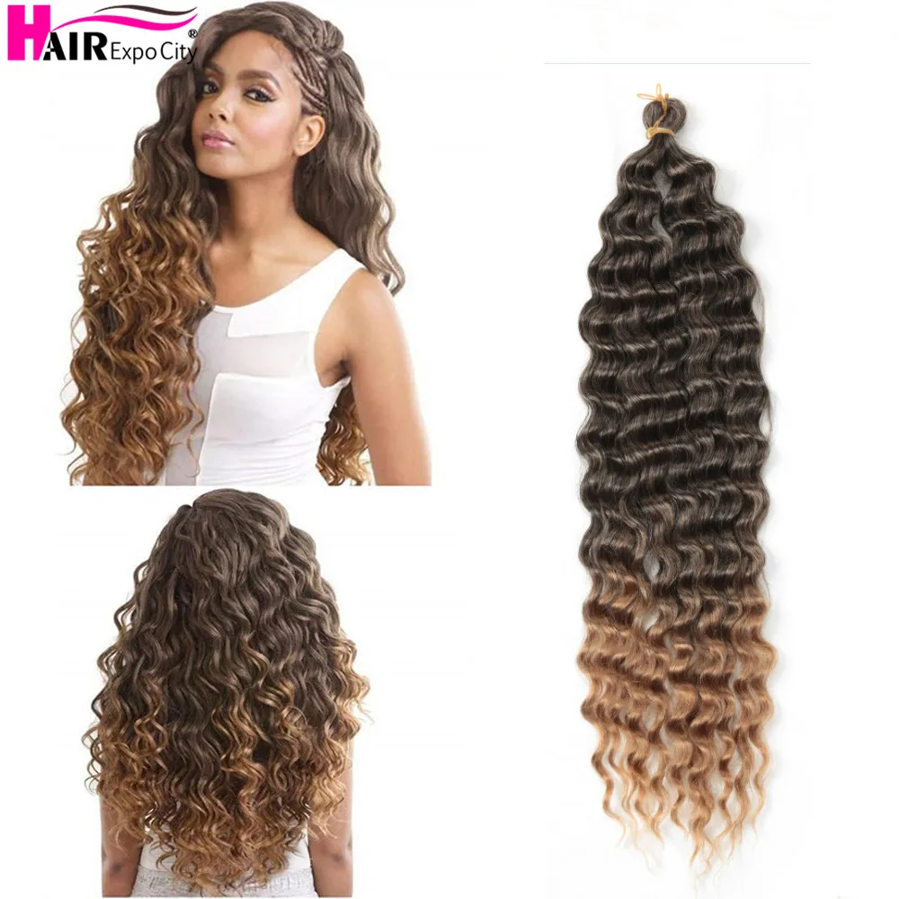 Top Trends: 22-28 Inch Deep Wave Twist Crochet Hair Natural Synthetic Braid Hair Afro Curls Ombre Braiding Hair Extensions Hair Expo City Shoppable Styles