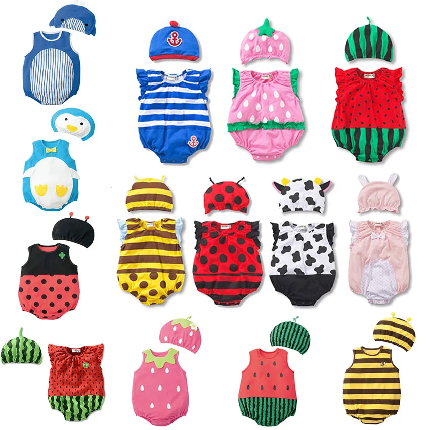 Top Trends: Lovely New Baby Boy Girl Rompers Newborn Infant Toddler Boy Girl Summer Clothes Romper Cotton Jumpsuit Clothes+ hat Set Shoppable Styles