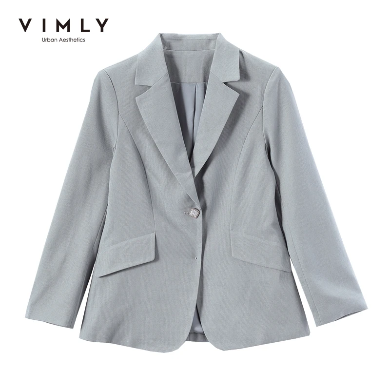 Top Trends: VIMLY Minimalism Jacket For Women Spring 2022 New Korean Elegant Office Lady Business Blazer Femme Fashion Coats F8387 Shoppable Styles