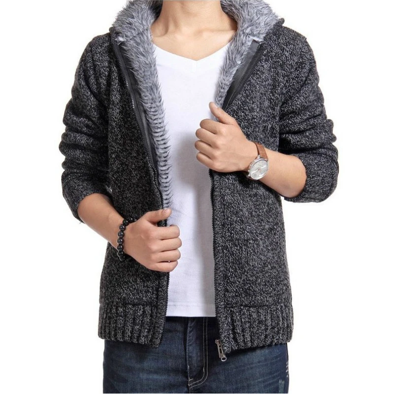 Top Trends: Autumn Winter Men's Thick Sweatercoat Collar Zipper Sweater Coat Outerwear Winter Fleece Cashmere Liner SweatersTurn-down Collar Shoppable Styles