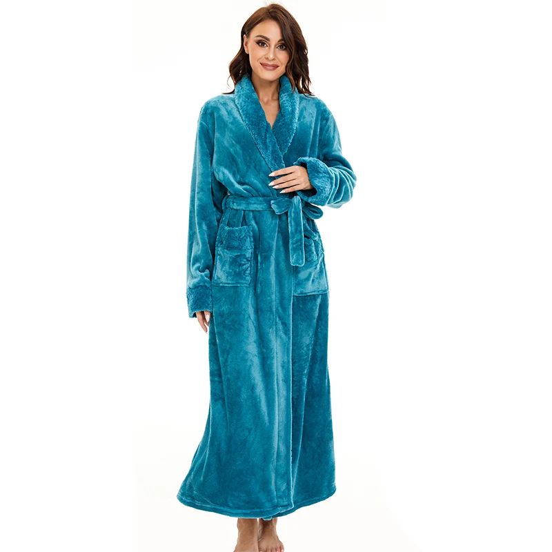 Top Trends: Mens Womens Winter Warm Robes Fluffy Fleece Dressing Gown Long Sleepwear Lounge Housecoat Fuzzy Bathrobe For Hotel And Spa Shoppable Styles