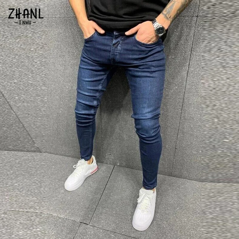 Top Trends: Streetwear Man Casual Skinny Stretch Jeans Mens Denim Elastic Waist Slim Fit Pants Male Fashion Street 2022 Vintage Men Clothes Shoppable Styles