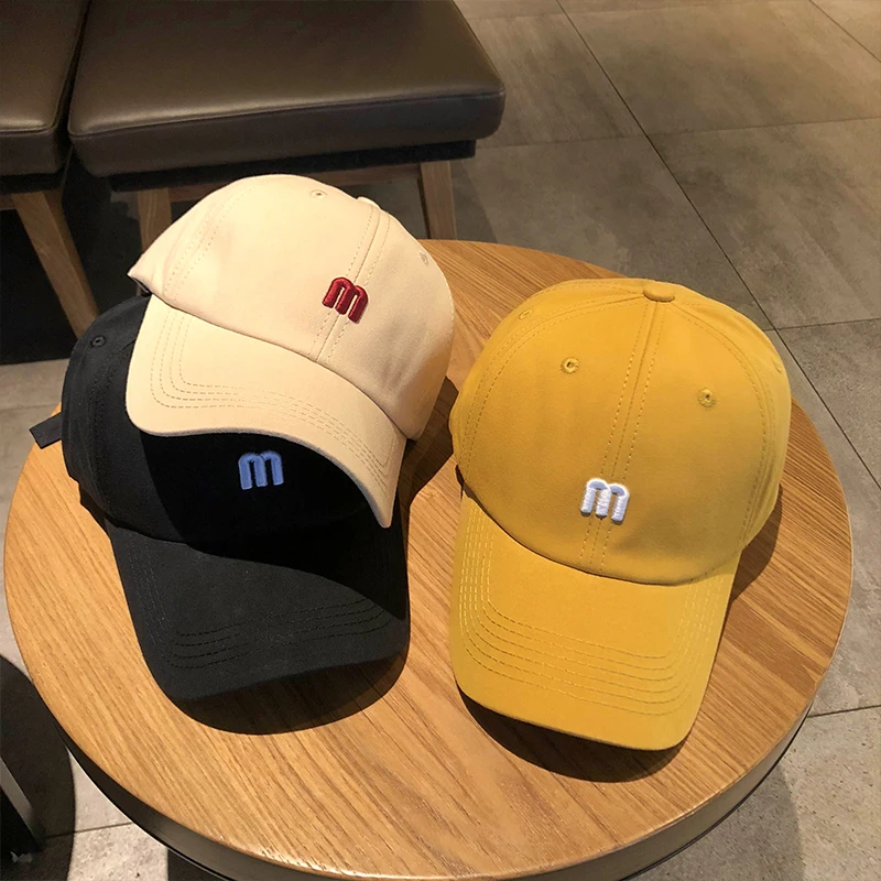 Top Trends: Women Embroidery M Letter Baseball Caps Ins Cotton Sun Visor Hats Men Snapback Cap Outdoor Summer Sun Hat Sports Peaked Cap Shoppable Styles