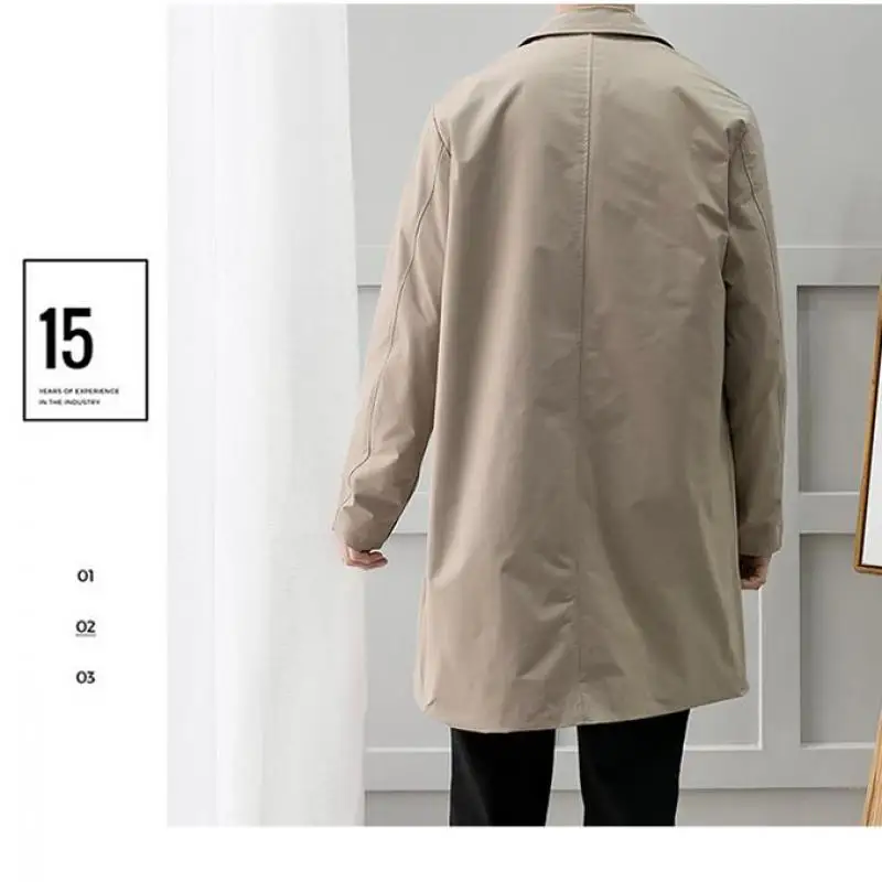 Top Trends: M-5XL Plus Size Men's Trench Coat Loose Fit Long Lapel Single Breasted Windbreaker Jacket Button Overcoat Men Clothing XXXXXL Shoppable Styles - Image 6