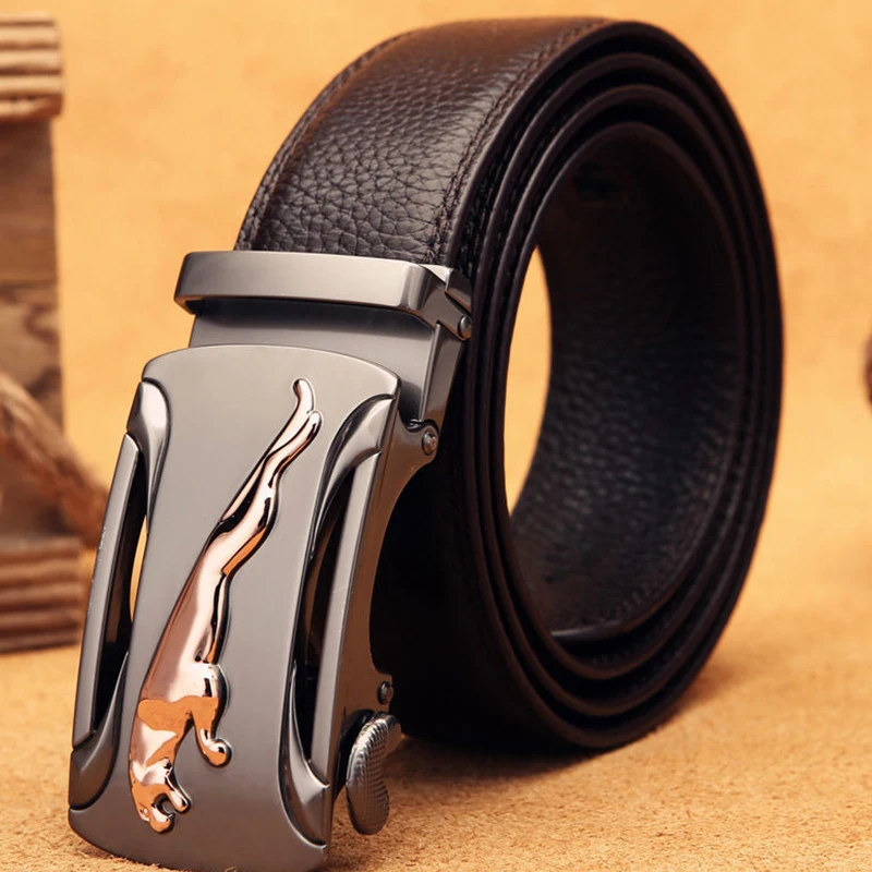 Top Trends: Belt Men's Genuine Leather Pure Cowhide Automatic Buckle Young People Trend Belt Business Casual Men's Trouser Belt Shoppable Styles - Image 4