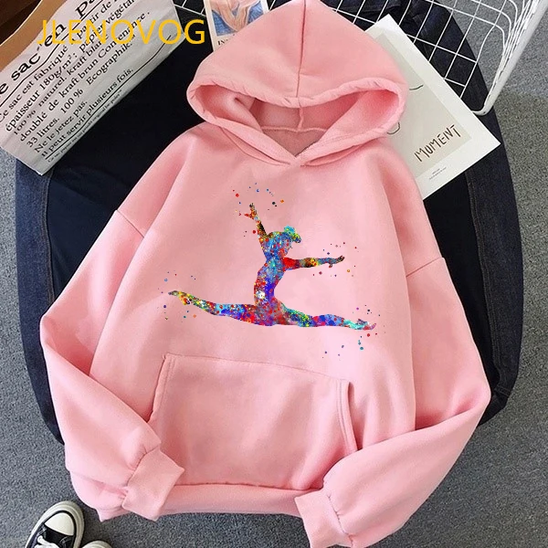 Top Trends: Watercolor Gymnastics Splatter Print Hoodies Women Clothes 2021 Kawaii Clothes For Girls Winter Sweatshirt Women Tracksuit Shoppable Styles