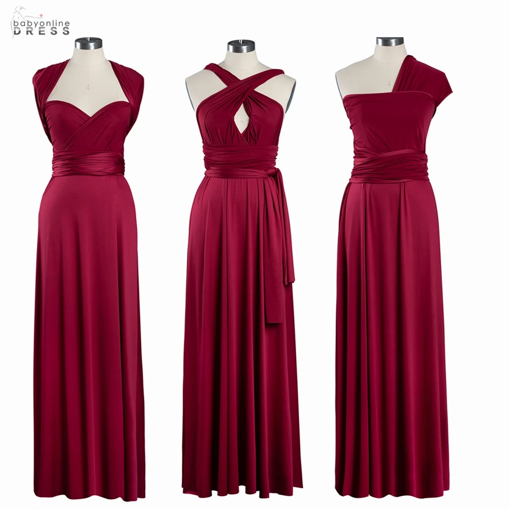 Top Trends: Floor Length Infinity Dress Convertible Bridesmaid Dresses 2022 Multi-way Women Multiway Wrap Women Wedding Evening Dress Robes Shoppable Styles