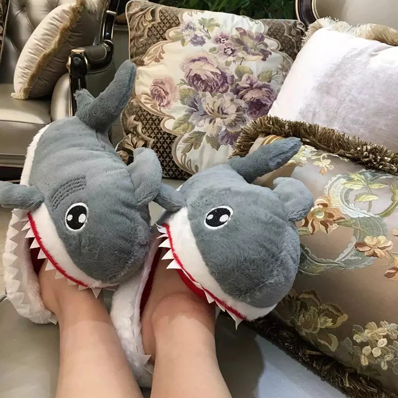 Top Trends: Shark Slippers Boys Funny Winter Shoes Unisex Couple Slippers Designer Cartoon Men Indoor Home Slippers 2022 News Animal Shoes Shoppable Styles - Image 5