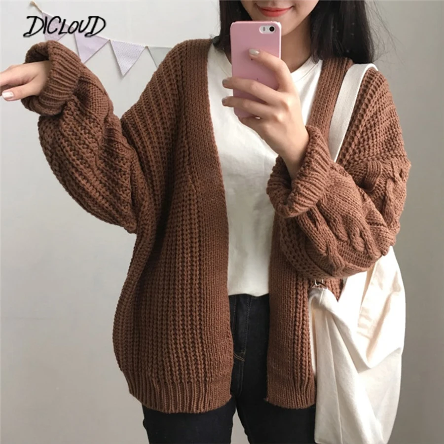 Top Trends: DICLOUD Autumn Knit Sweater Women Harajuku Loose Warm Cardigan Ladies Fashion College Casual Long Sleeve Winter Coat Tops 2023 Shoppable Styles