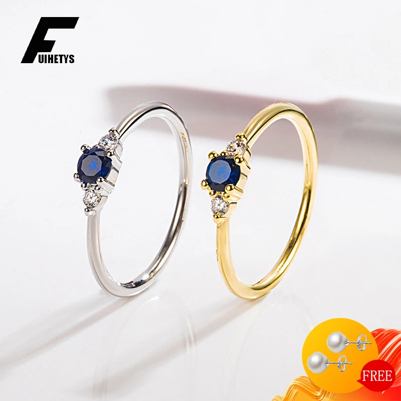 Top Trends: 925 Silver Jewelry Ring For Women Sapphire Zircon Gemstone Gold Color Finger Rings Wedding Engagement Party Accessory Wholesale Shoppable Styles