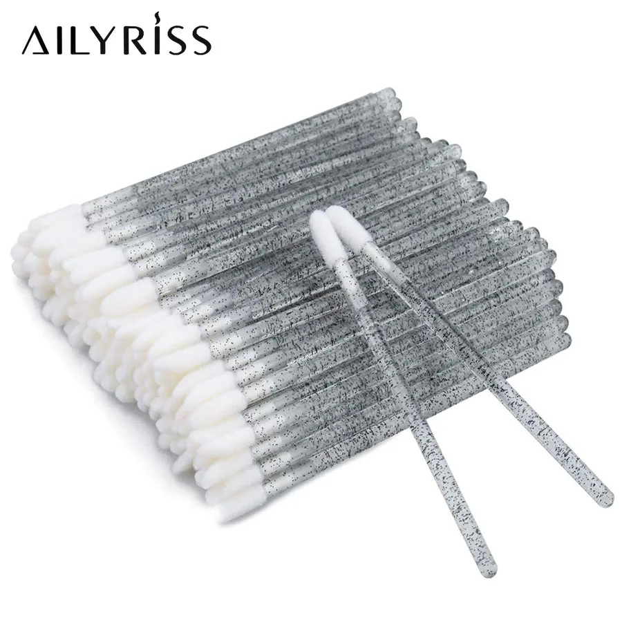 Top Trends: 50Pcs / Lot Eyelash Extension Lifting Cleaner Mini Disposable Lip Brushes Glossy Crystal Makeup Applicators Mascara Lipstick Wands Shoppable Styles