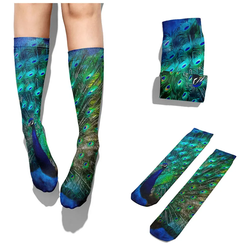 Top Trends: Novelty Funny Peacock Graphic Socks Women Funny Straight Sock Unisex Socks For Women Harajuku Fashion Long Crew Squirrel Sock Shoppable Styles