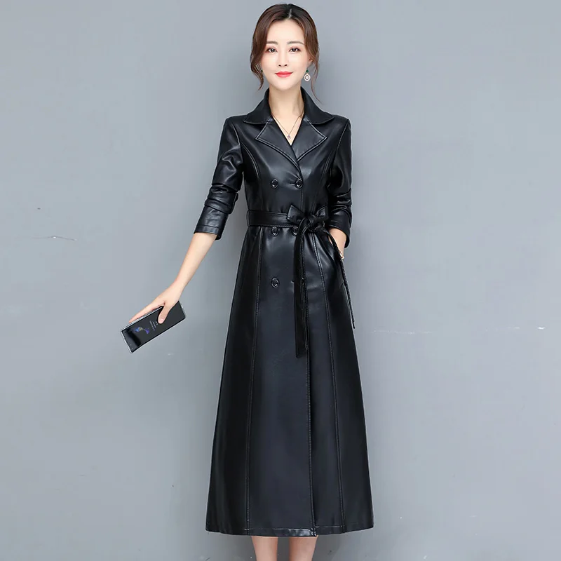 Top Trends: M-7XL New Women Sheepskin Coat Spring Autumn 2023 Fashion Double Breasted Long Jacket Sheep Leather Overcoat Suede Outerwear Shoppable Styles - Image 3