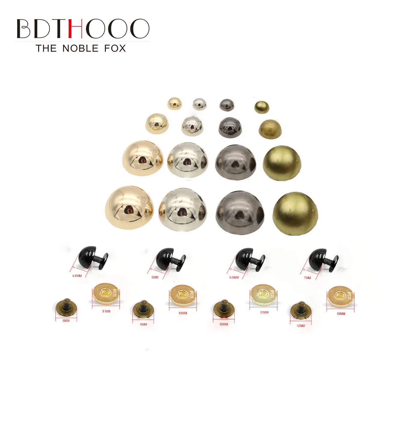 Top Trends: 10sets Round Metal Bottom Screw For Bags 8mm 10mm 12mm 15mmMushroom Nail DIY Accessories Rivets Wear Protection Feet Shoppable Styles