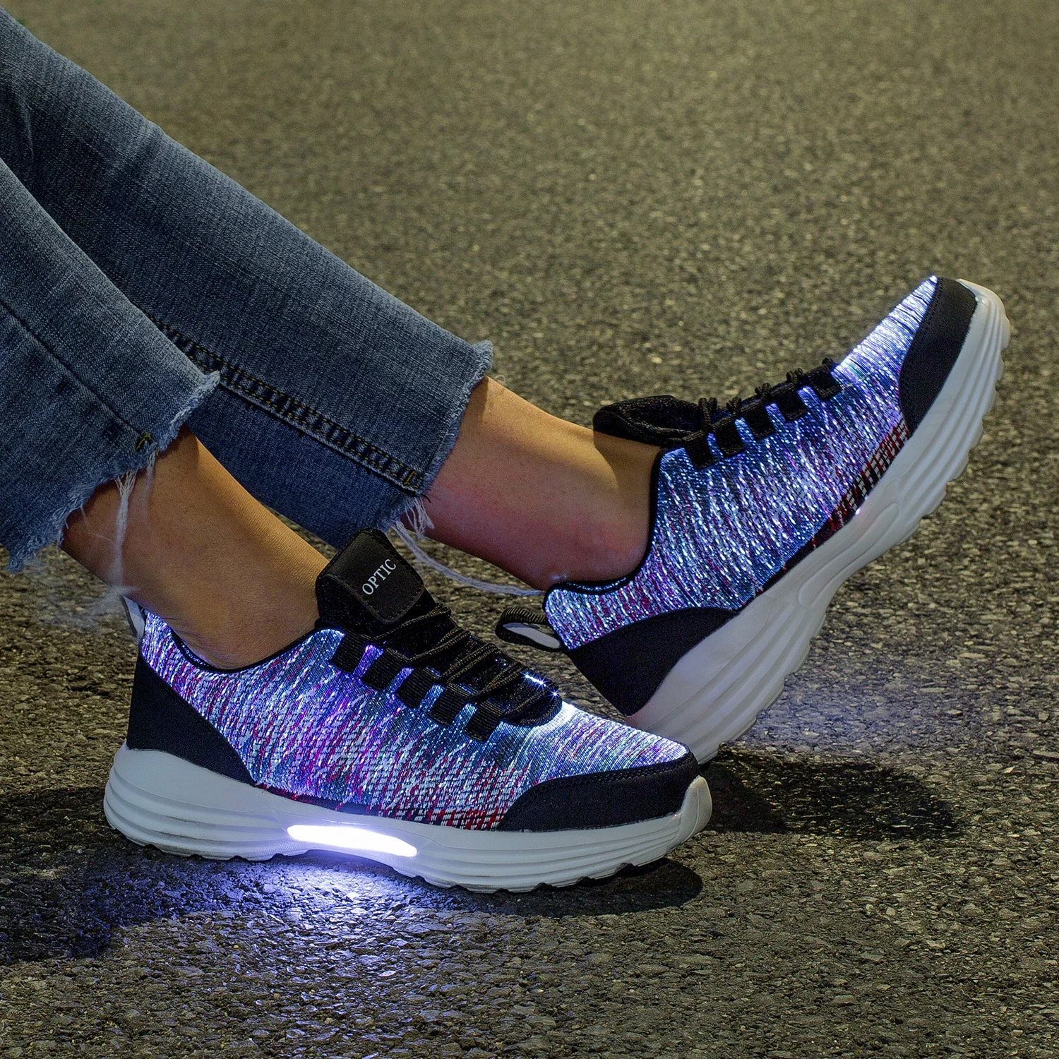 Top Trends: New LED Shoes Fiber Optic Shoes For Girls Boys Men Women USB Charging Light Up Shoe For Adult Glowing Running Sneaker Shoppable Styles