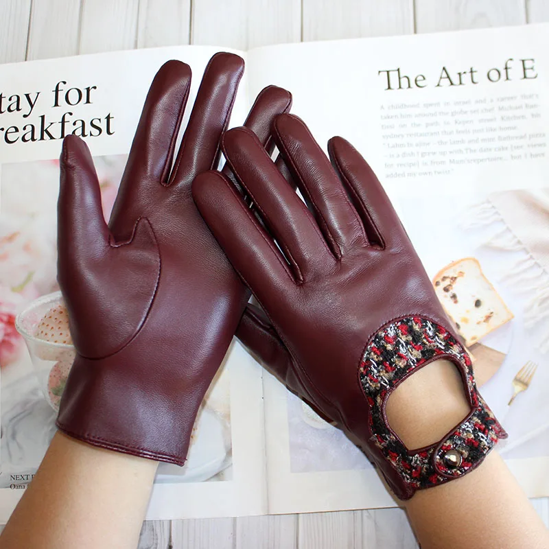 Top Trends: Touch Screen Sheepskin Driver Gloves Female Fashion 2022 New Thin Lined Motorcycle Riding Leather Full Finger Driving Gloves Shoppable Styles