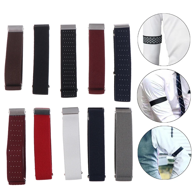 Top Trends: 1 Pair Elegant Shirt Anti-slip Elastic Armband Sleeve Garter Bartender Cuff Holder Arm Warmers 2.5cm Groom Elastic Garter Gift Shoppable Styles