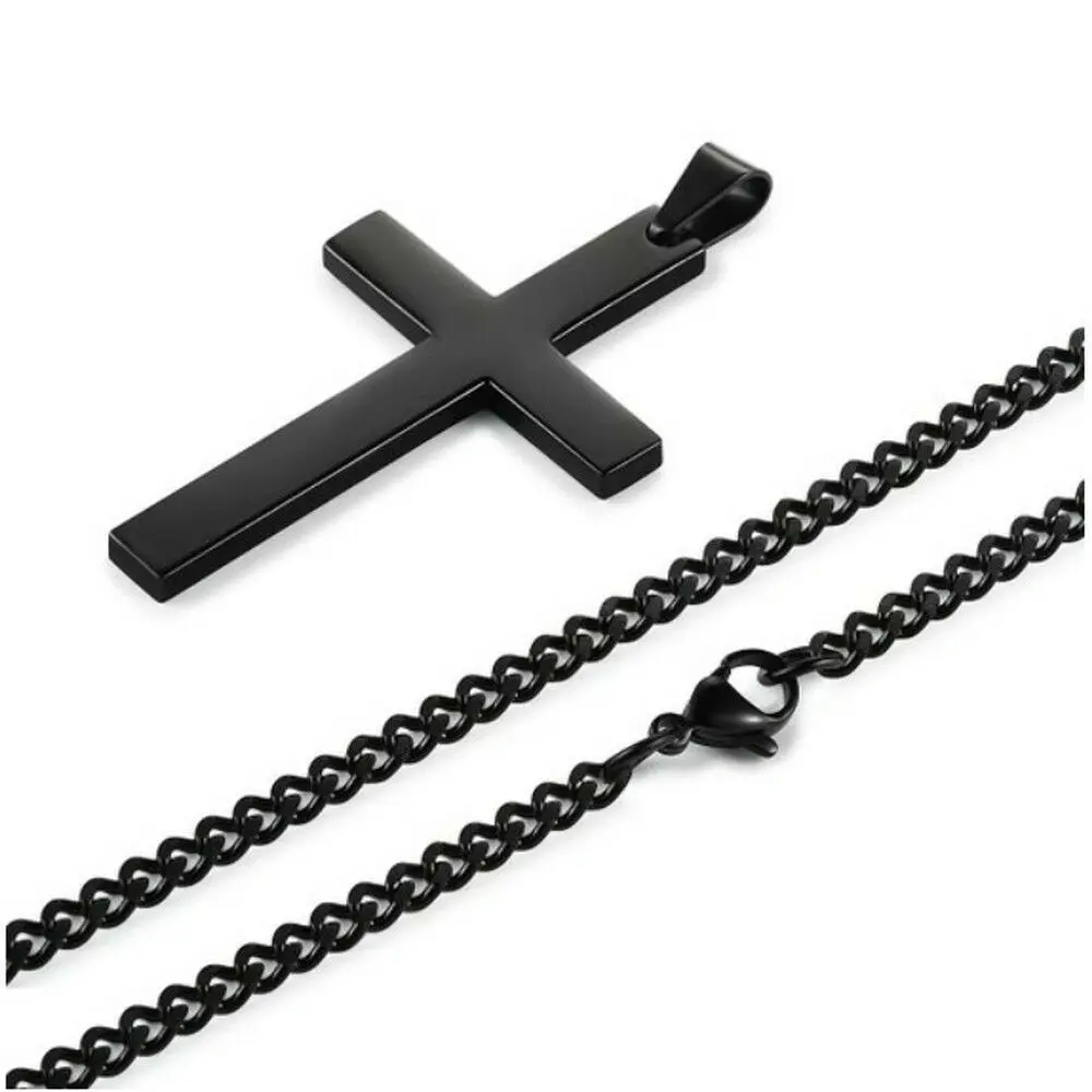 Top Trends: Fashion Cross Pendant Necklace Women Men Stainless Steel Link Chain Charm Necklace Cool Boys Girls Punk Hip Hop Jewelry Gift Shoppable Styles - Image 6