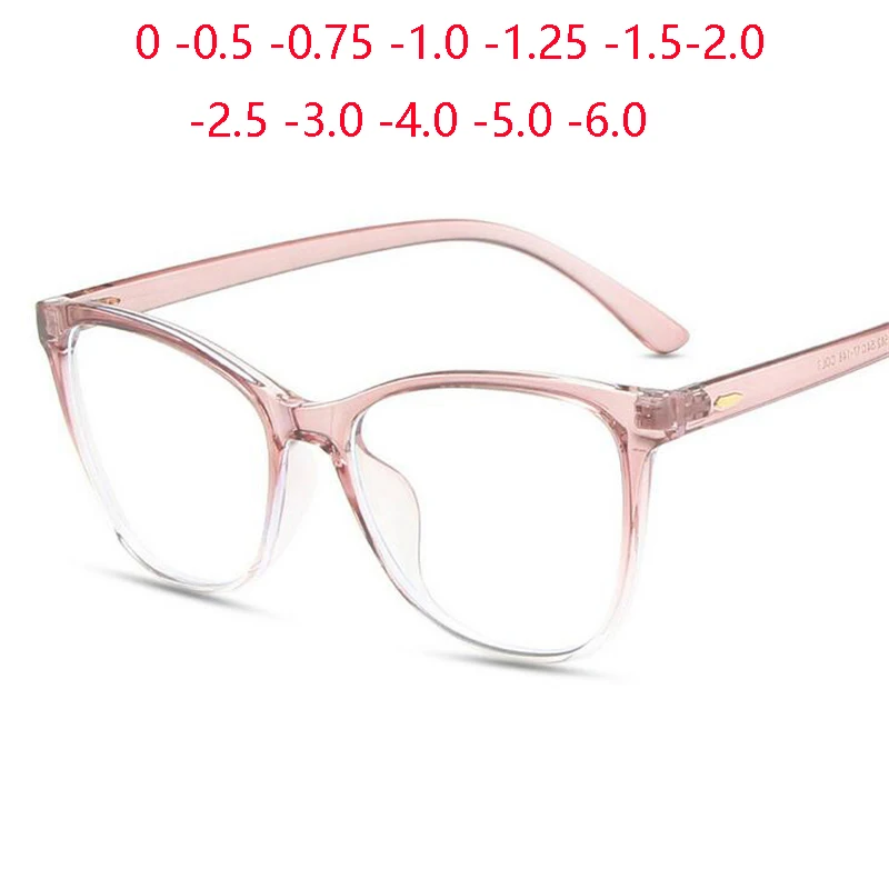 Top Trends: Rice Nail Frame Anti Blue Light Cat Eye Prescription Glasses For The Nearsighted TR90 Optical Spectacles 0 -0.5 -0.75 To -6.0 Shoppable Styles