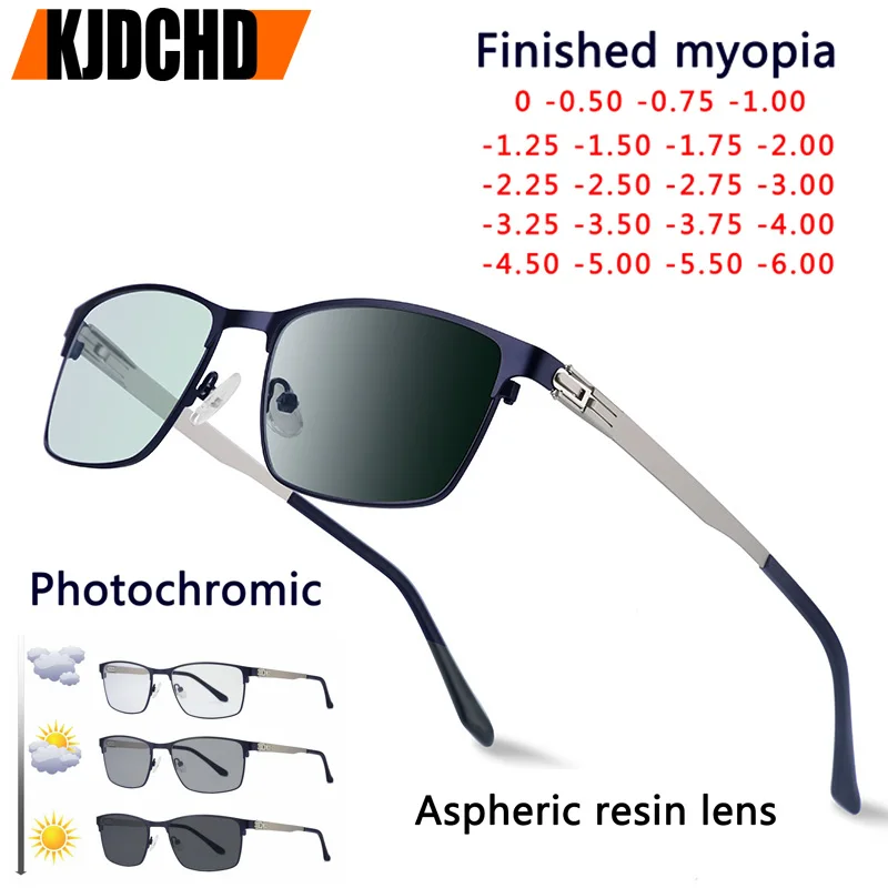 Top Trends: New Finished Myopia Sun Photochromic Glasses Fashion Chameleon Gray Lens Metal Legs With Degrees Sunglasses -1 -1.5 -2.0 -2.5 -3 Shoppable Styles