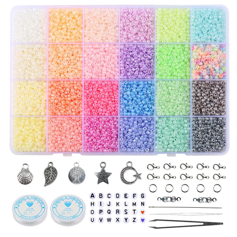 Top Trends: 3mm Seed Bead Box Set For DIY Jewelry Making Candy Color Small Craft Beads Kit Bracelet Necklace Accessories Supplies Trendy New Shoppable Styles