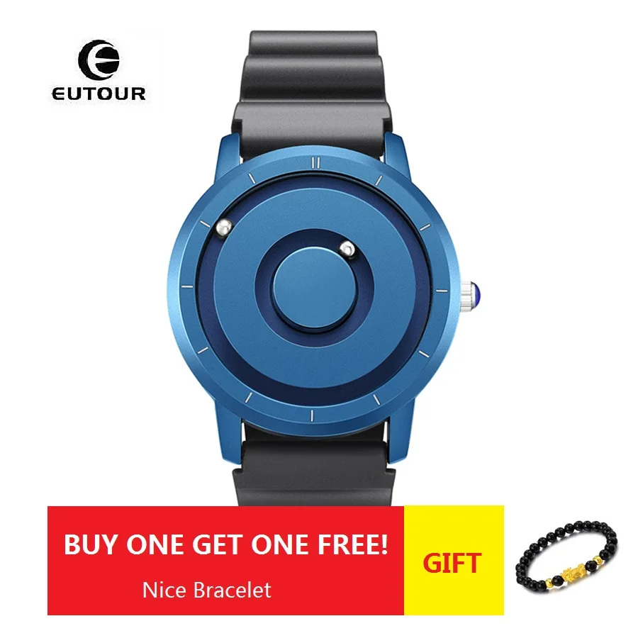 Top Trends: EUTOUR Magnetic Watch Men Luxury Silicone Fashion Quartz Blue Magnet Ball Waterproof Watches Male Relogio Masculino Dropshipping Shoppable Styles