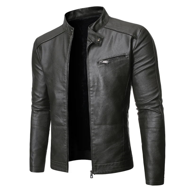 Top Trends: 2023 PU Casual Leather Jacket Men Spring Autumn Coat Motorcycle Biker Slim Fit Outwear Male Black Blue Clothing Plus Size S-3XL Shoppable Styles