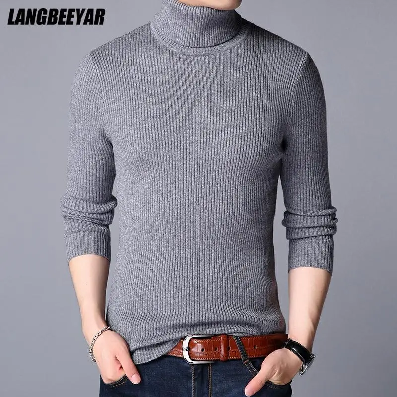 Top Trends: Top Quality Warm New Brand Knit Pullover Turtle Necks Sweater Winter Solid Color Simple Casual Men Jumper Fashion Clothing 2023 Shoppable Styles