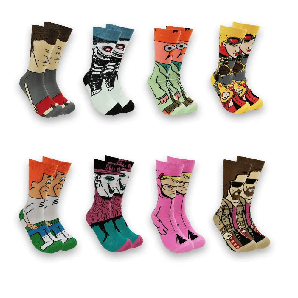 Top Trends: A Pair Of Anime Cartoon Street Style Hip-Hop Personality Novelty Khmer Quality Warm Men's And Women's Socks In The Tube Socks Shoppable Styles