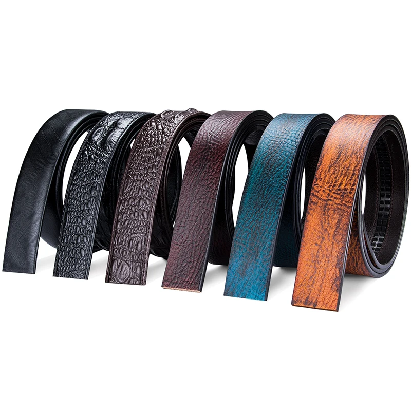 Top Trends: 3.5cm Width Cowhide Belt Strap Leather Belt Straps No Buckle Genuine Leather Belts Automatic Buckle Belt For Men Wholesale Hot Shoppable Styles