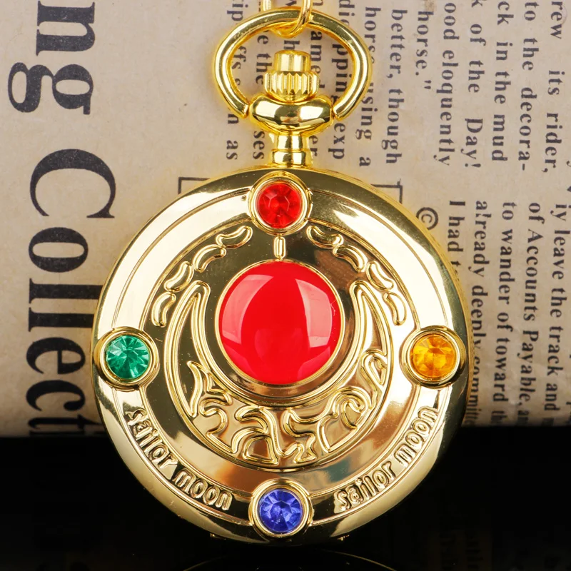 Top Trends: Hot Sale Anime Movie Theme Crystal Star Pocket Watch Necklace Women Girl Best Gift Shoppable Styles