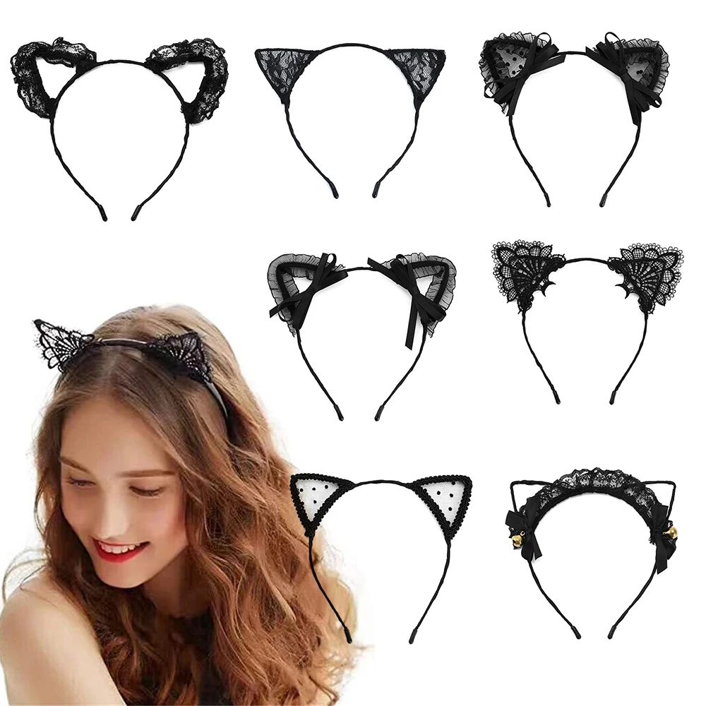 Top Trends: Lace Cat Ears Headband Women Girls Hair Hoop Party Decoration Sexy Lovely Cosplay Halloween Costume Hair Accessories Shoppable Styles