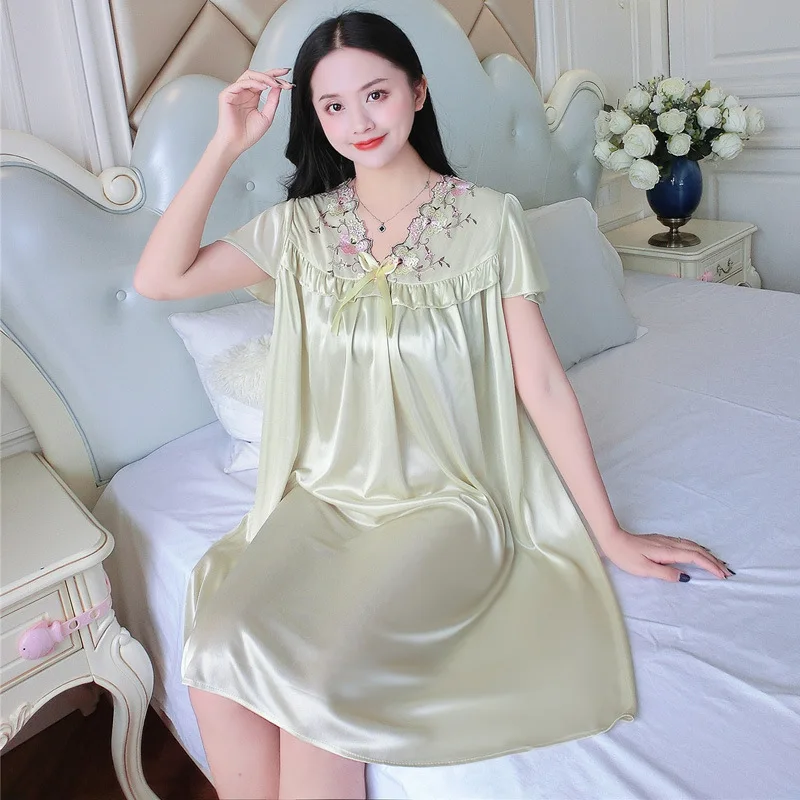 Top Trends: New Women&#039;s Champagne Sleepwear Nightgowns Nightwear Sexy Night Dress Nightie Sleeping Home Dress Gown Silk Satin Vintage Sexi Shoppable Styles