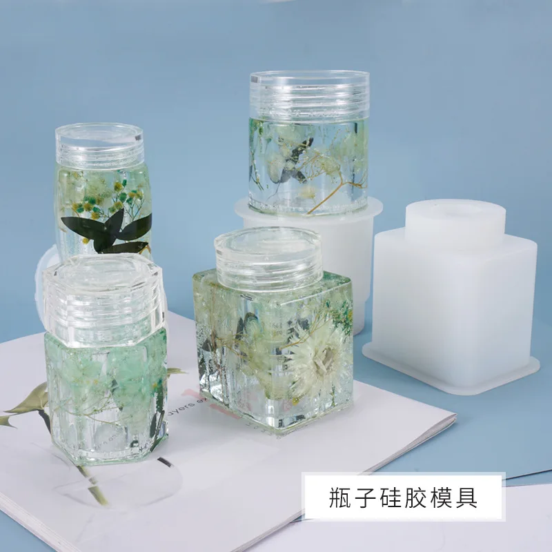 Top Trends: DIY Crystal Drop Mold Bottle Storage Tank With Lid Silicone Mold Pot Cans Resin Mold For Food Tea Jewelry House Container Box Shoppable Styles