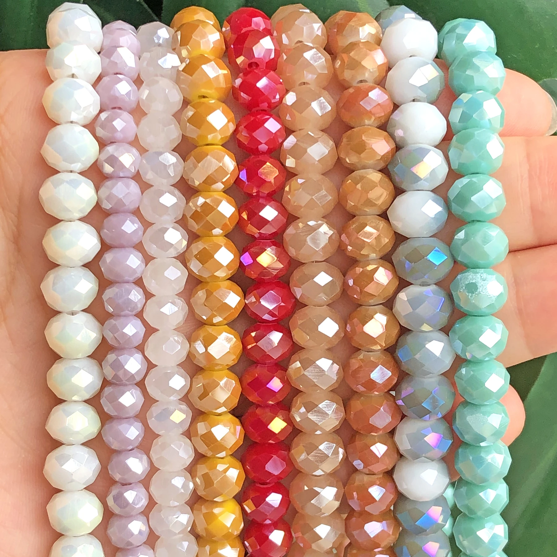 Top Trends: AAA Faceted AB Colors Rondelle Crystal Glass Beads Loose Spacer Beads For Diy Jewelry Making Bracelet Accessories Findings 15 Shoppable Styles