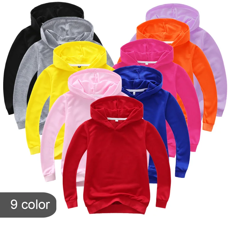 Top Trends: 12 Colors Autumn Spring Coat Baby Boys Girls Clothes Hooded Children Solid Plain Hoodies Sweatshirt Kids Pullover Tops 2021 New Shoppable Styles