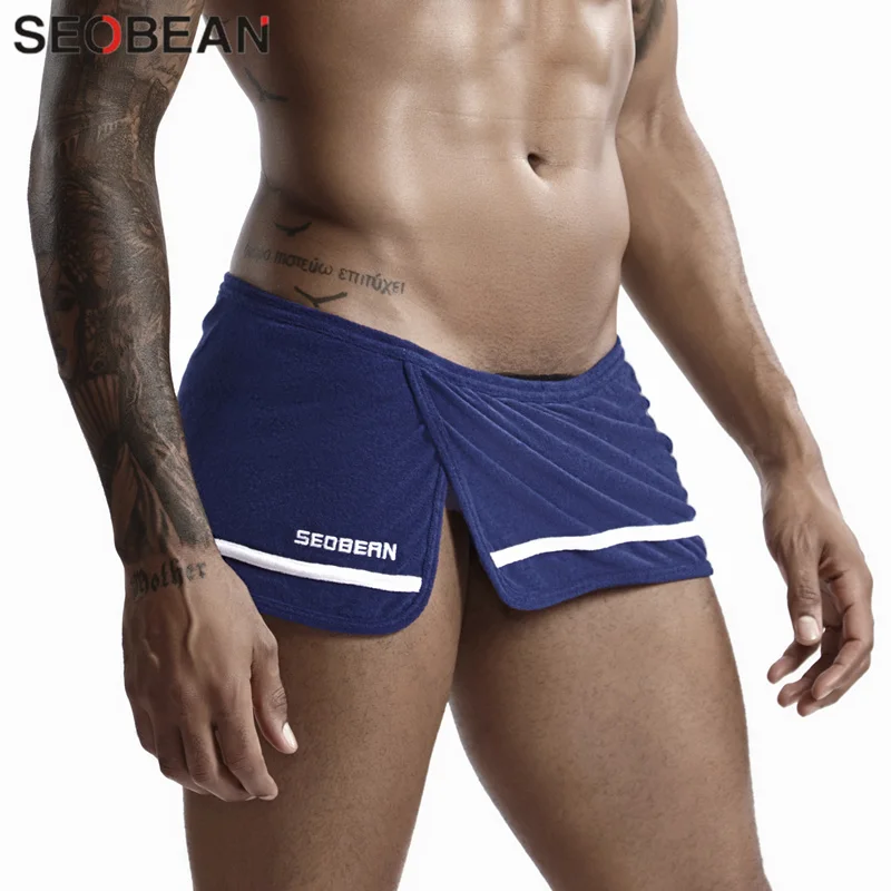 Top Trends: Men's Pyjamas Pajama Bottoms Men's Sexy Underwear Shorts Home Sleepwear Side Slit Pajamas Pants Sleep Shorts Men Nightdress Shoppable Styles