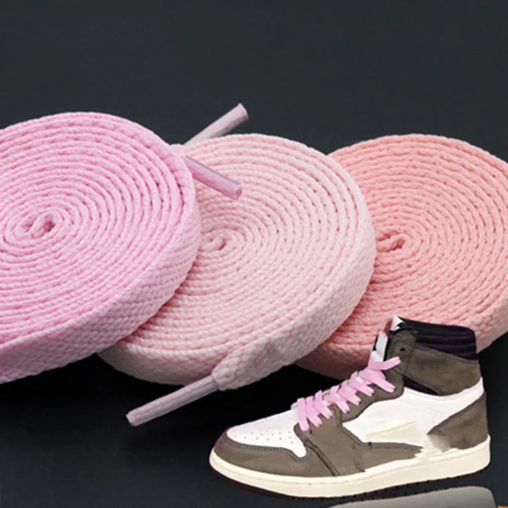 Top Trends: 1Pair Shoelaces 140 / 160 / 180cm Fashion Shoelaces Jelly Color Flat Polyester Shoe Laces Cute Pink Elastic Shoe Laces Accessories Shoppable Styles