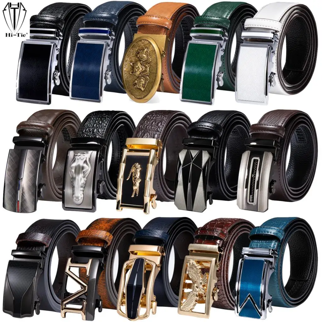 Top Trends: Brand New Mens Belts Black Brown Blue White Green Leather Straps Automatic Buckles Waistband For Men Dress Jeans Casual Formal Shoppable Styles