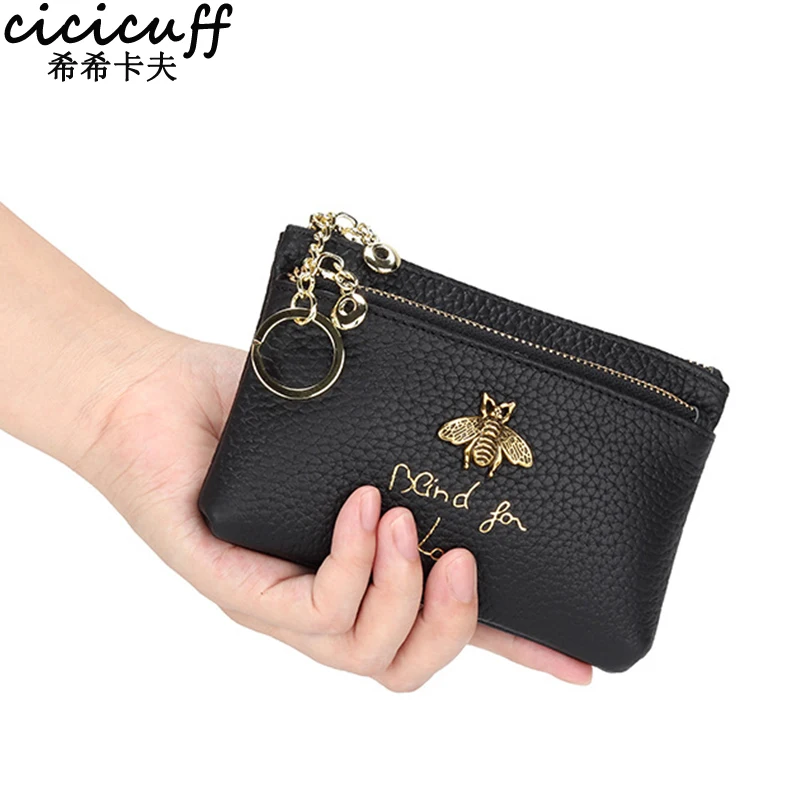 Top Trends: Fashion Coin Purse Ladies Real Leather Wallets Coin Pouch With Zipper Snake Pattern Women Genuine Leather Keychain Change Purse Shoppable Styles