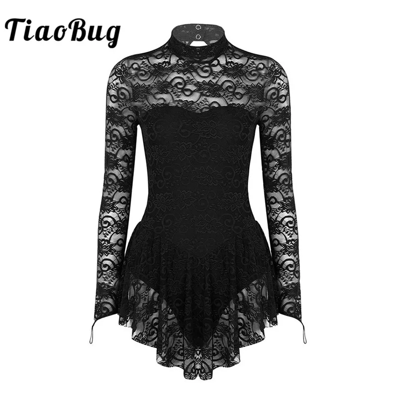 Top Trends: TiaoBug Adult Mock Neck Long Sleeve Ballet Gymnastics Leotard Figure Ice Skating Dress Competition Dance Costume Shoppable Styles