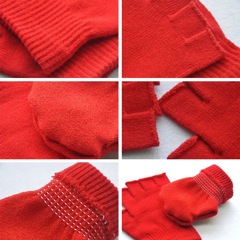 Top Trends: Hot Children Magic Knitted Gloves Kids Stretch Half Finger Glove Winter Warm Mittens Solid Fingerless Gloves Girls Soft Wrist Shoppable Styles - Image 3