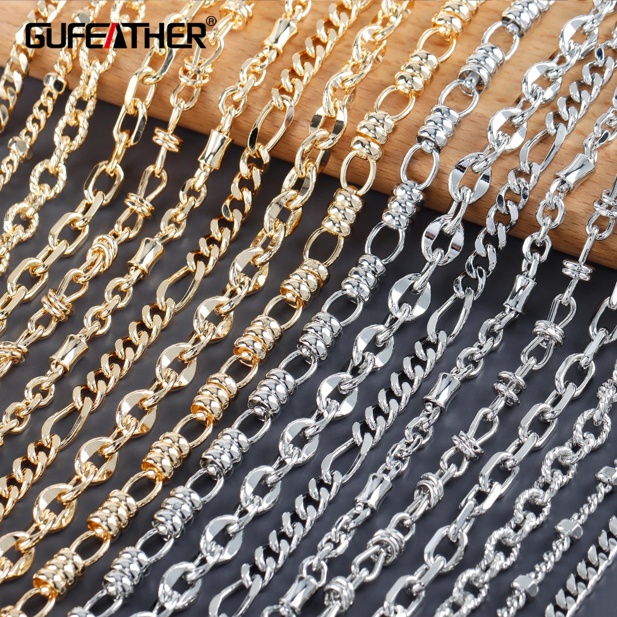 Top Trends: GUFEATHER C219, diy Chain, pass REACH, nickel Free, 18k Gold Rhodium Plated, copper, charm, diy Bracelet Necklace, jewelry Making, 1m / lot Shoppable Styles