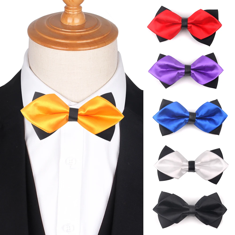 Top Trends: New Pointed Solid Bow Tie Classic Mens Bowtie For Business Wedding Bowknot Adult Bowties Cravats Yellow Red Tie For Men Women Shoppable Styles