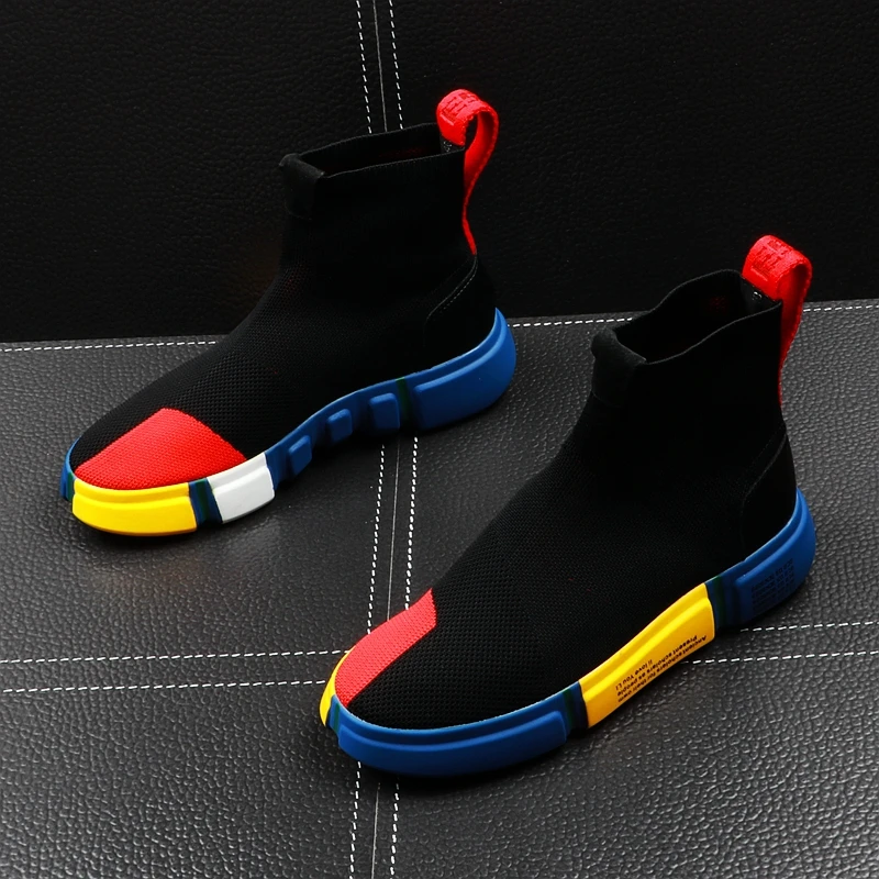 Top Trends: Summer Men's High Tops Knitted Socks Shoes Hip Hop Trend Men's Casual Shoes Men's Designer Sneakers Increased High Ankle Boot H4 Shoppable Styles