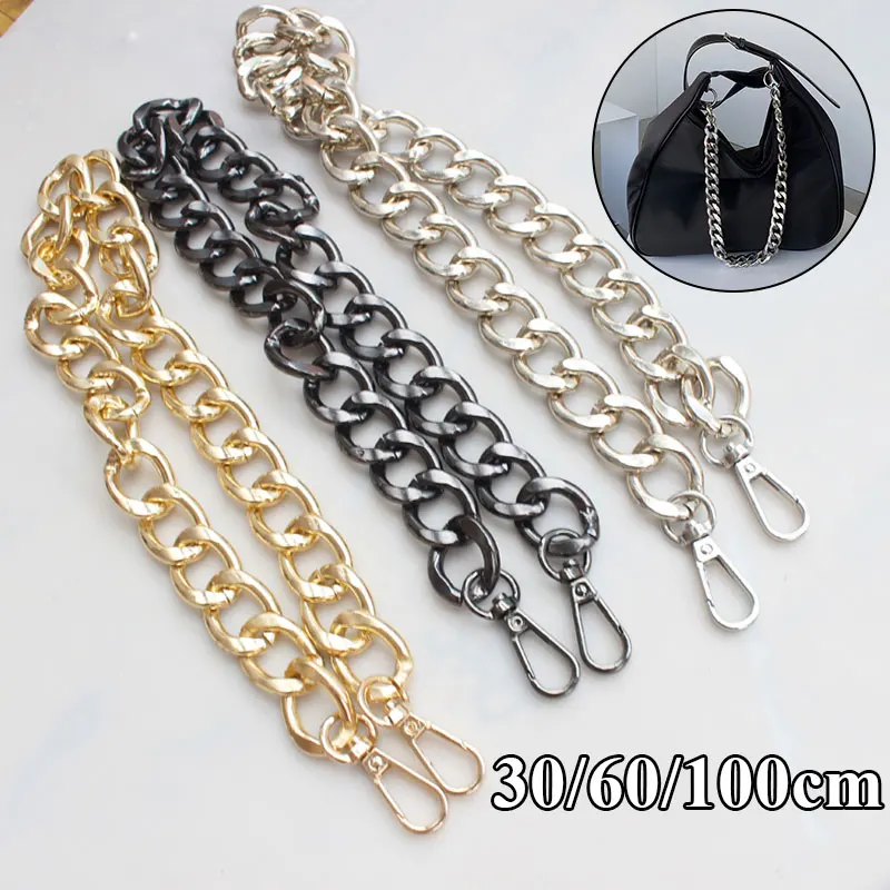 Top Trends: 30 / 60 / 100cm Silver Gold Bag Chain Replacement Purse Chain Shoulder Strap Long Handbag Handles Metal Chain Bag Accessories Shoppable Styles