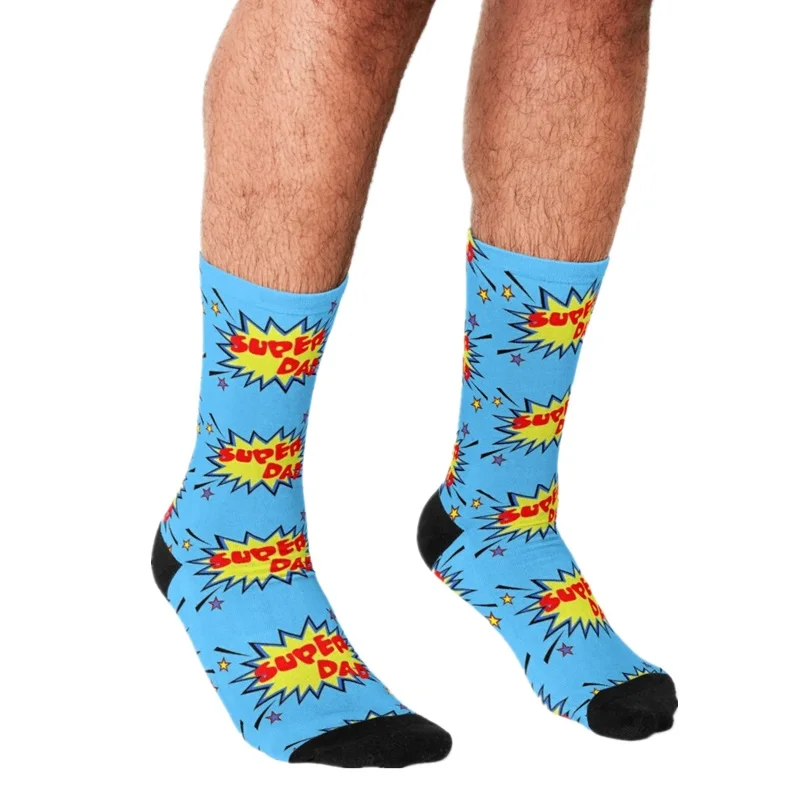 Top Trends: Funny Men's Socks Happy Father's Day Super Dad Father Printed Rock Hip Hop Men Happy Socks Boys Street Style Crazy Socks For Men Shoppable Styles