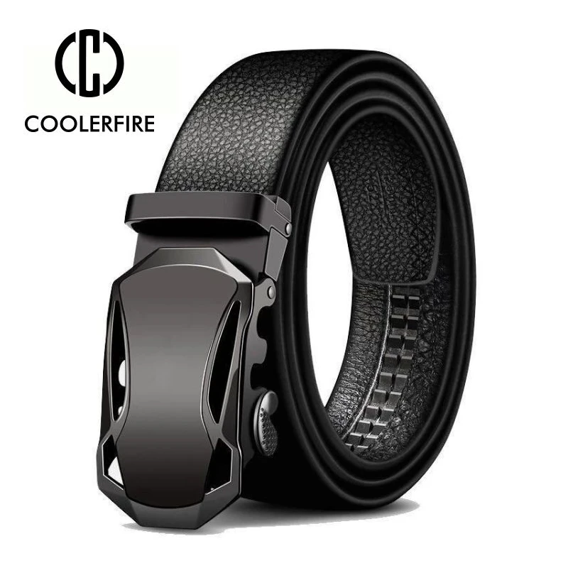 Top Trends: Men Belts Metal Automatic Buckle Brand High Quality Leather Belts For Men Famous Brand Luxury Work Business Strap ZDP001D Shoppable Styles