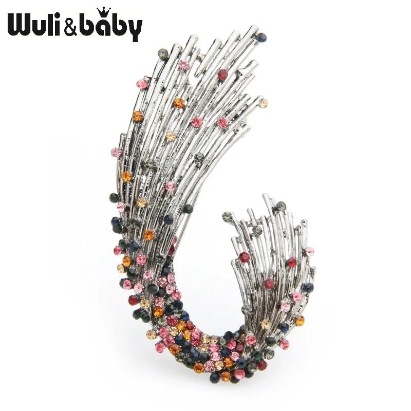 Top Trends: Wuli&baby Multicolor Rhinestone Geometric Shape Brooches Women Weddings Brooch Pins Gifts Shoppable Styles